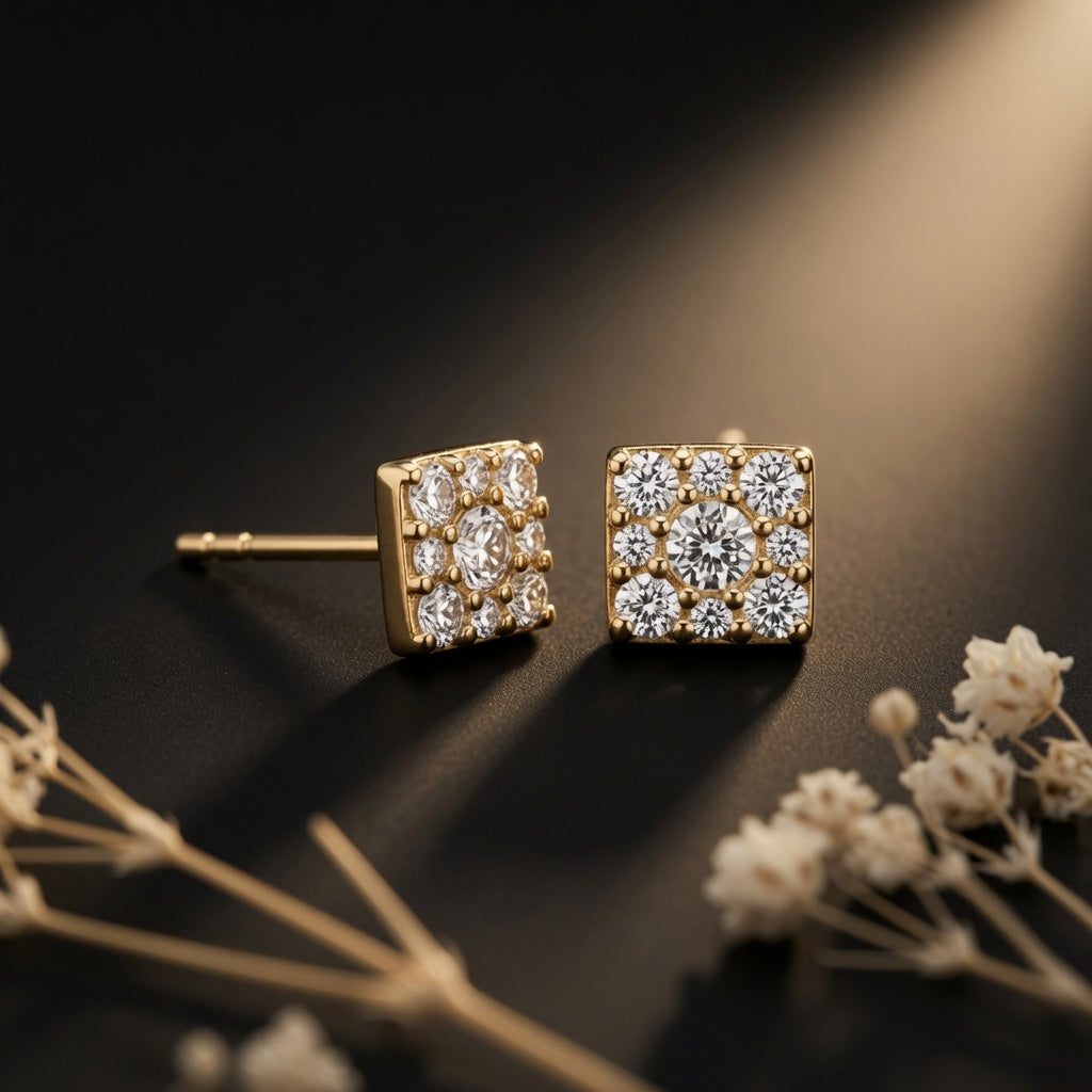 Mosaic Cluster Studs – styled flat lay | 925 Sterling Silver Jewelry by Cilhouette