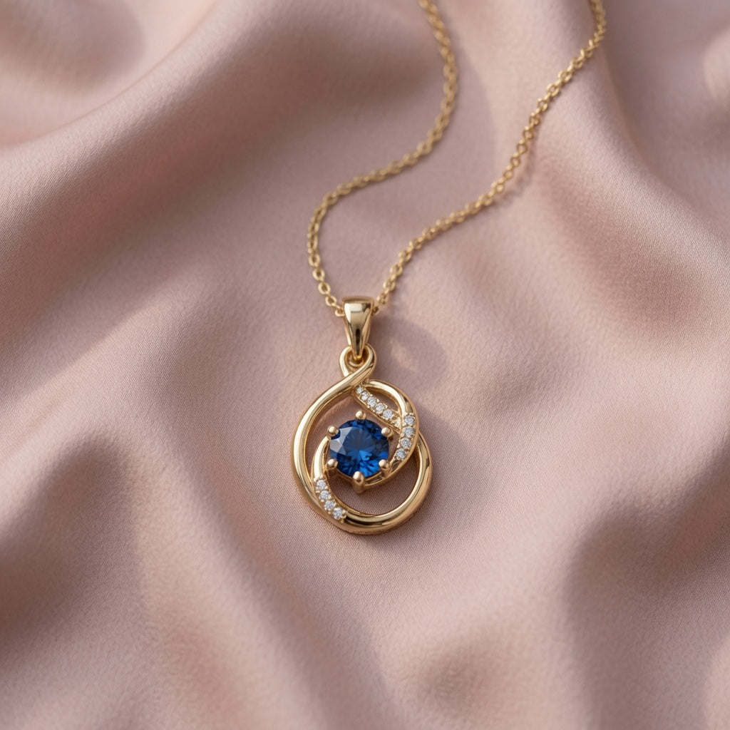 Sapphire Swirl Pendant | 925 Sterling Silver Jewelry by Cilhouette