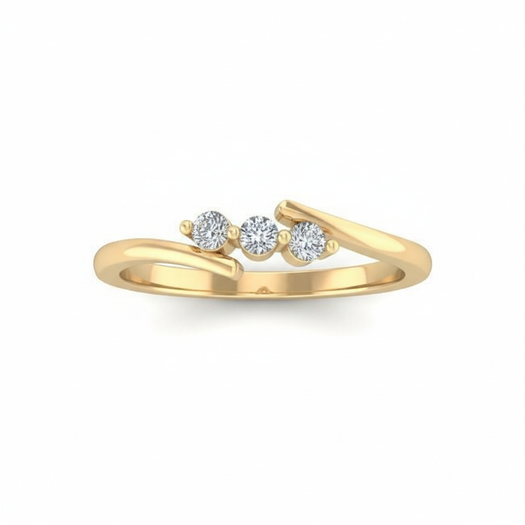 Trio Sparkle Ring – gold-plated | 925 Sterling Silver Jewelry by Cilhouette