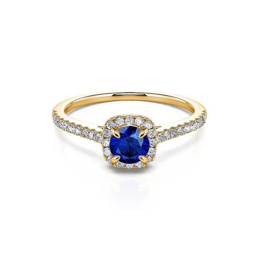 Royal Sapphire Halo Ring
