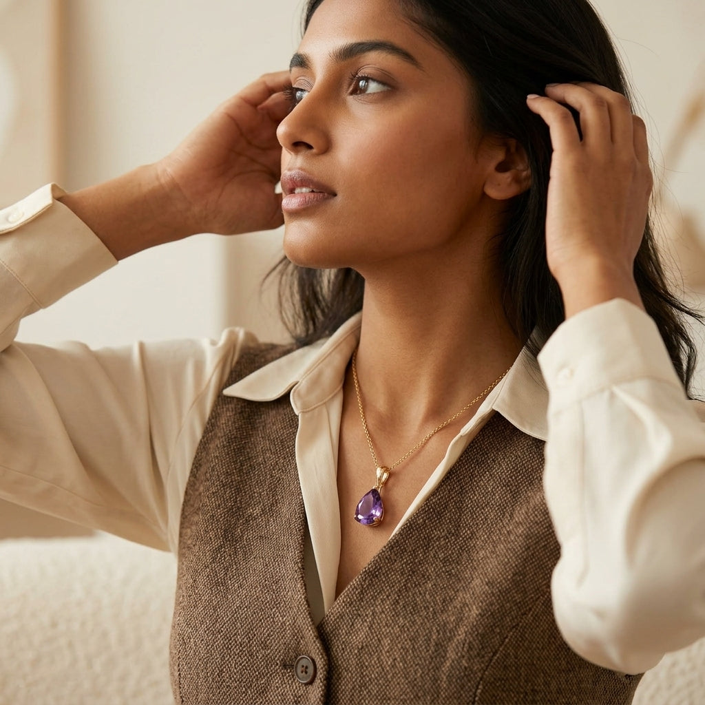 Amethyst Drop Pendant