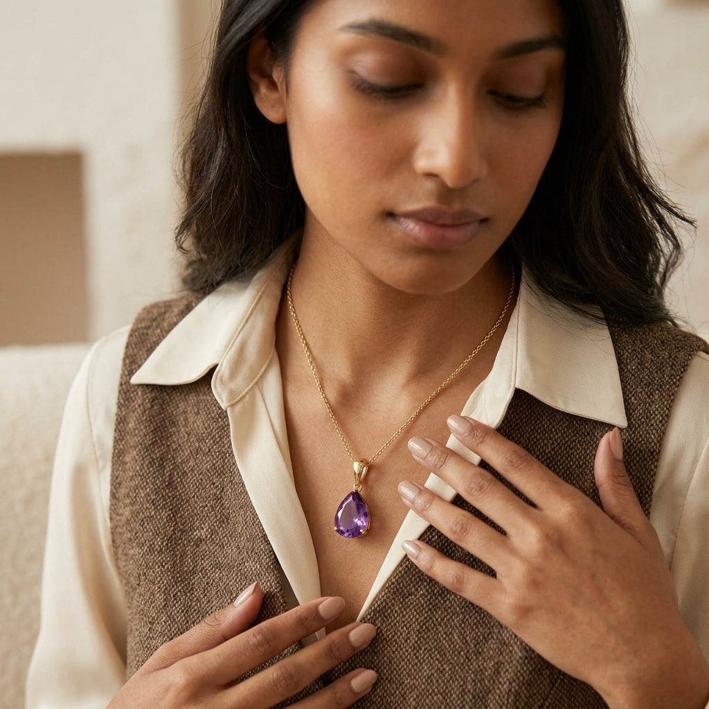 Amethyst Drop Pendant