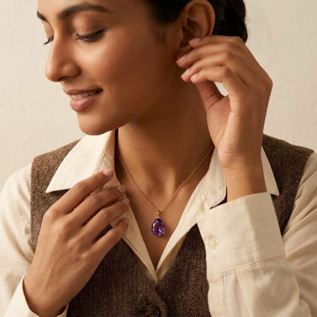 Amethyst Drop Pendant