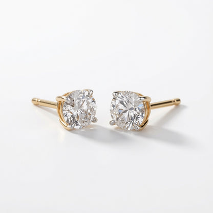 Classic Solitaire Studs – gold-plated | 925 Sterling Silver Jewelry by Cilhouette