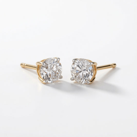 Classic Solitaire Studs – gold-plated | 925 Sterling Silver Jewelry by Cilhouette