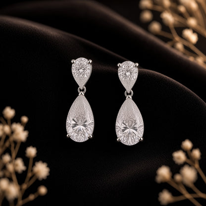 Duo Teardrop Earrings – styled flat lay | 925 Sterling Silver Jewelry by Cilhouette