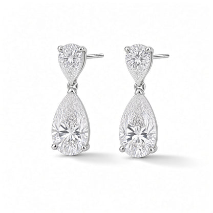 Duo Teardrop Earrings – silver | 925 Sterling Silver Jewelry by Cilhouette