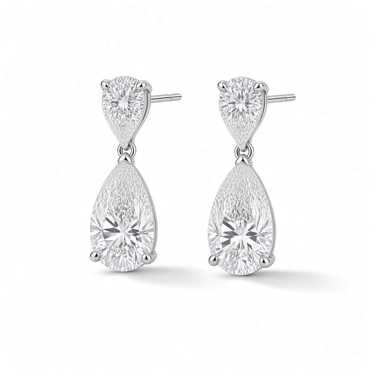 Duo Teardrop Earrings – silver | 925 Sterling Silver Jewelry by Cilhouette