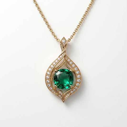 Emerald Leaf Pendant
