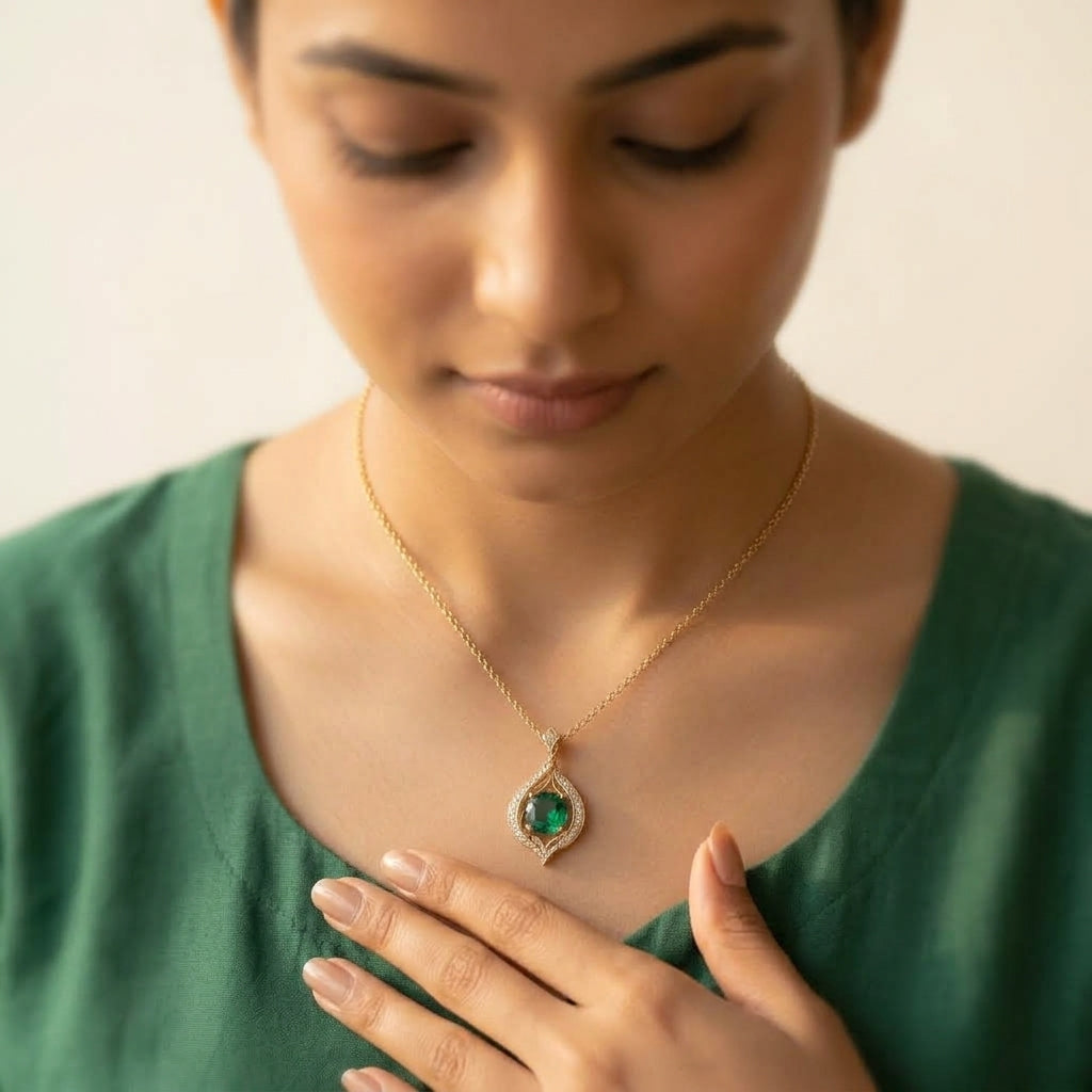 Emerald Leaf Pendant