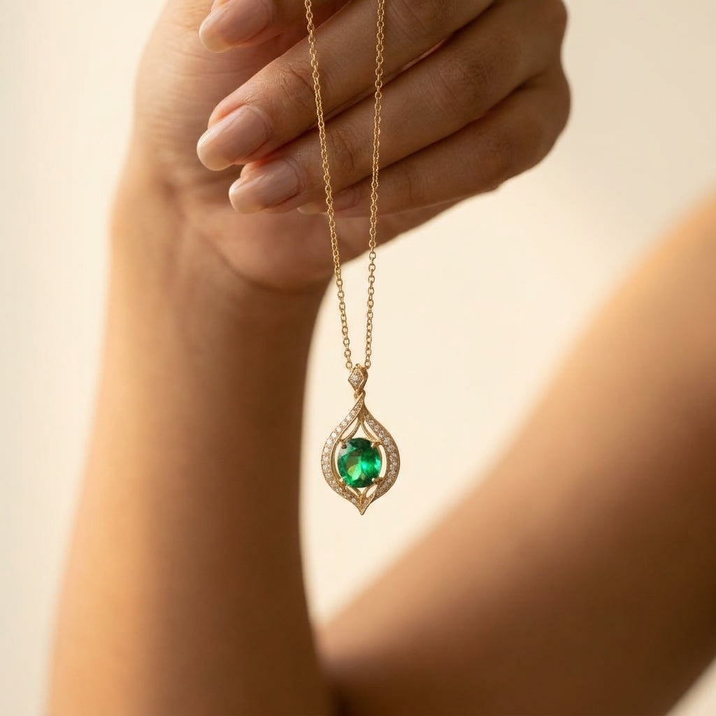 Emerald Leaf Pendant