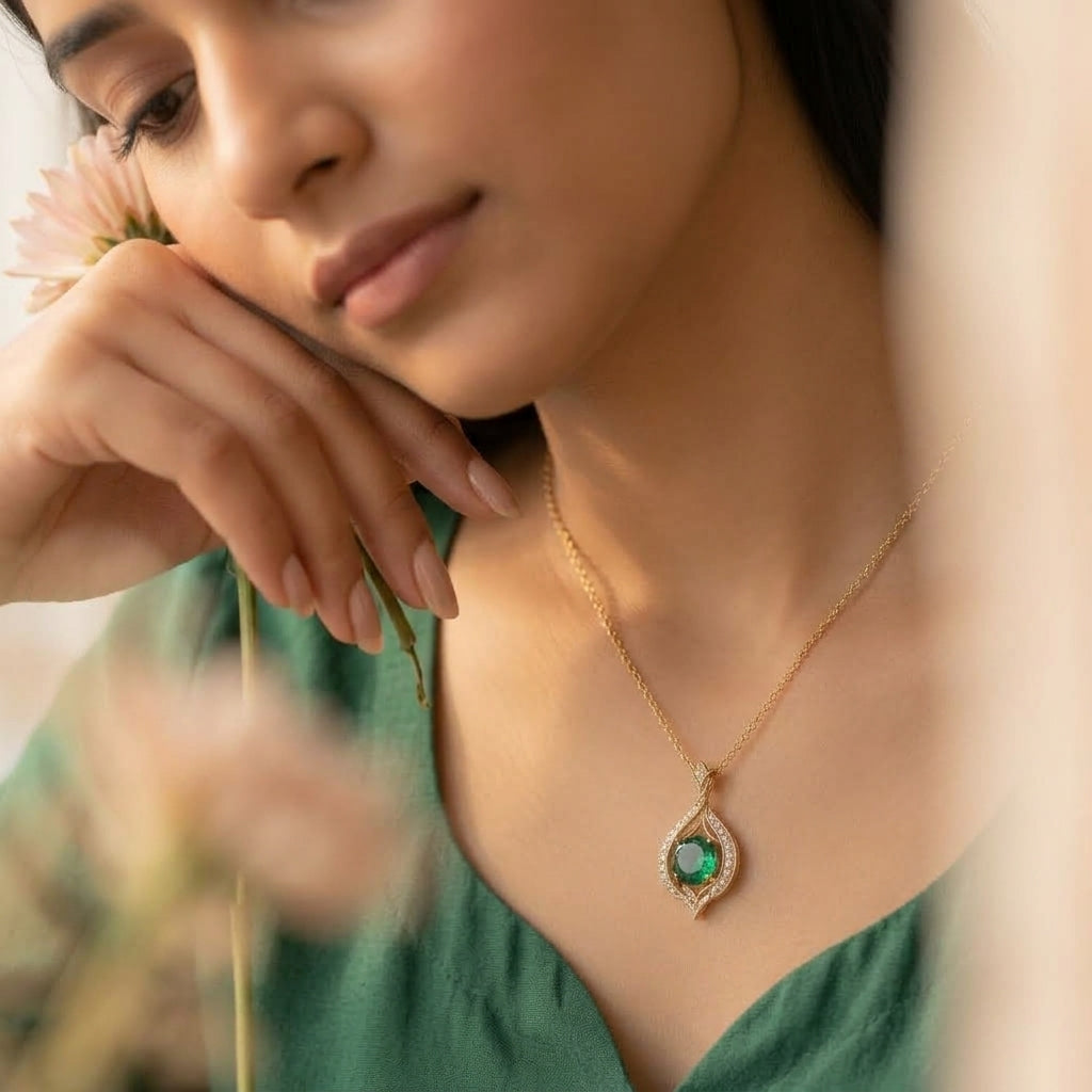 Emerald Leaf Pendant