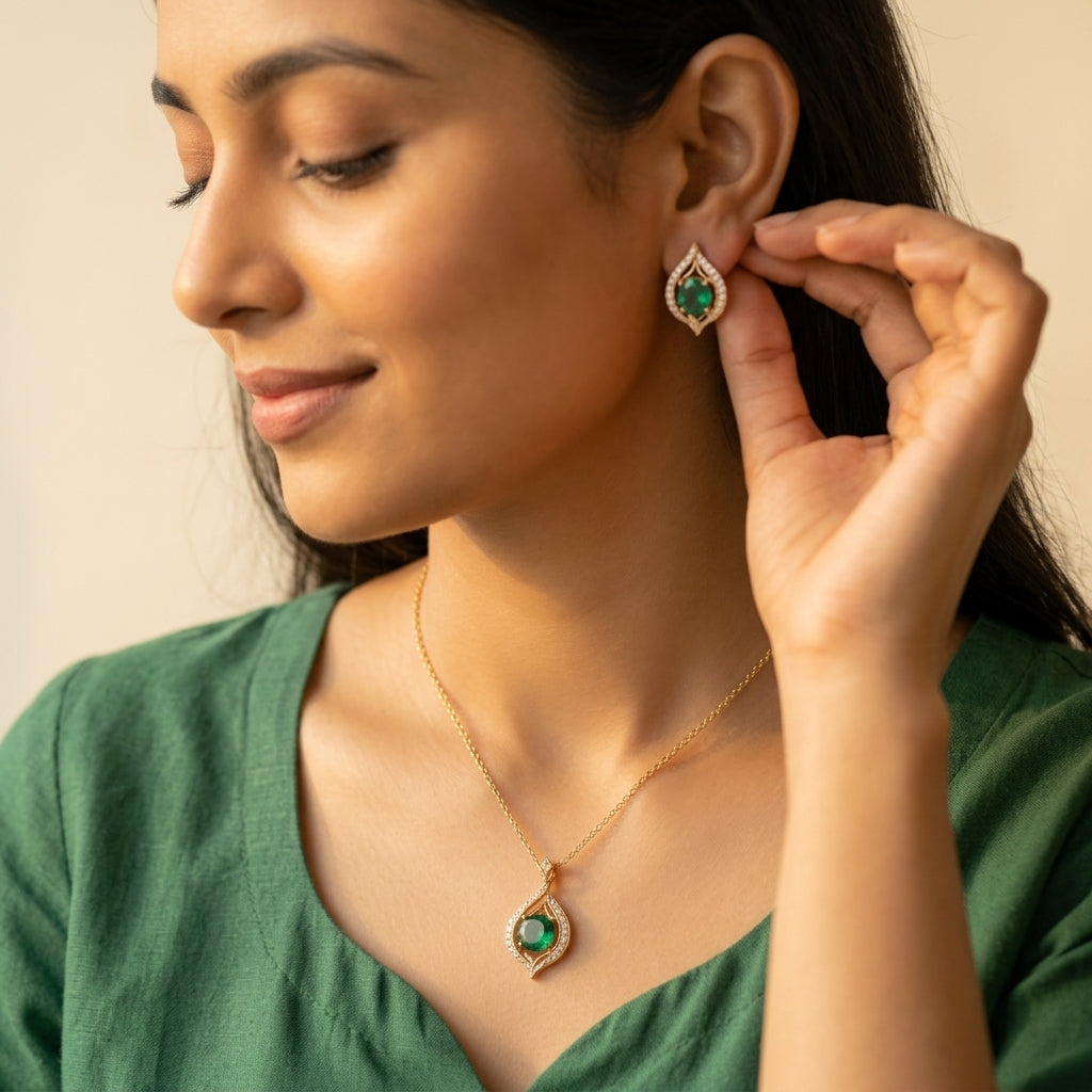 Emerald Leaf Pendant