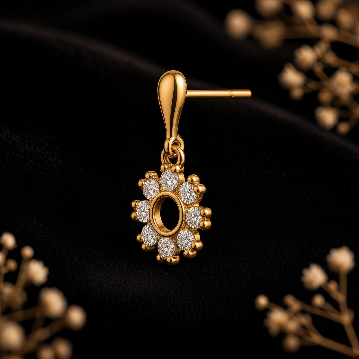 Floral Drop Earrings – styled flat lay | 925 Sterling Silver Jewelry by Cilhouette