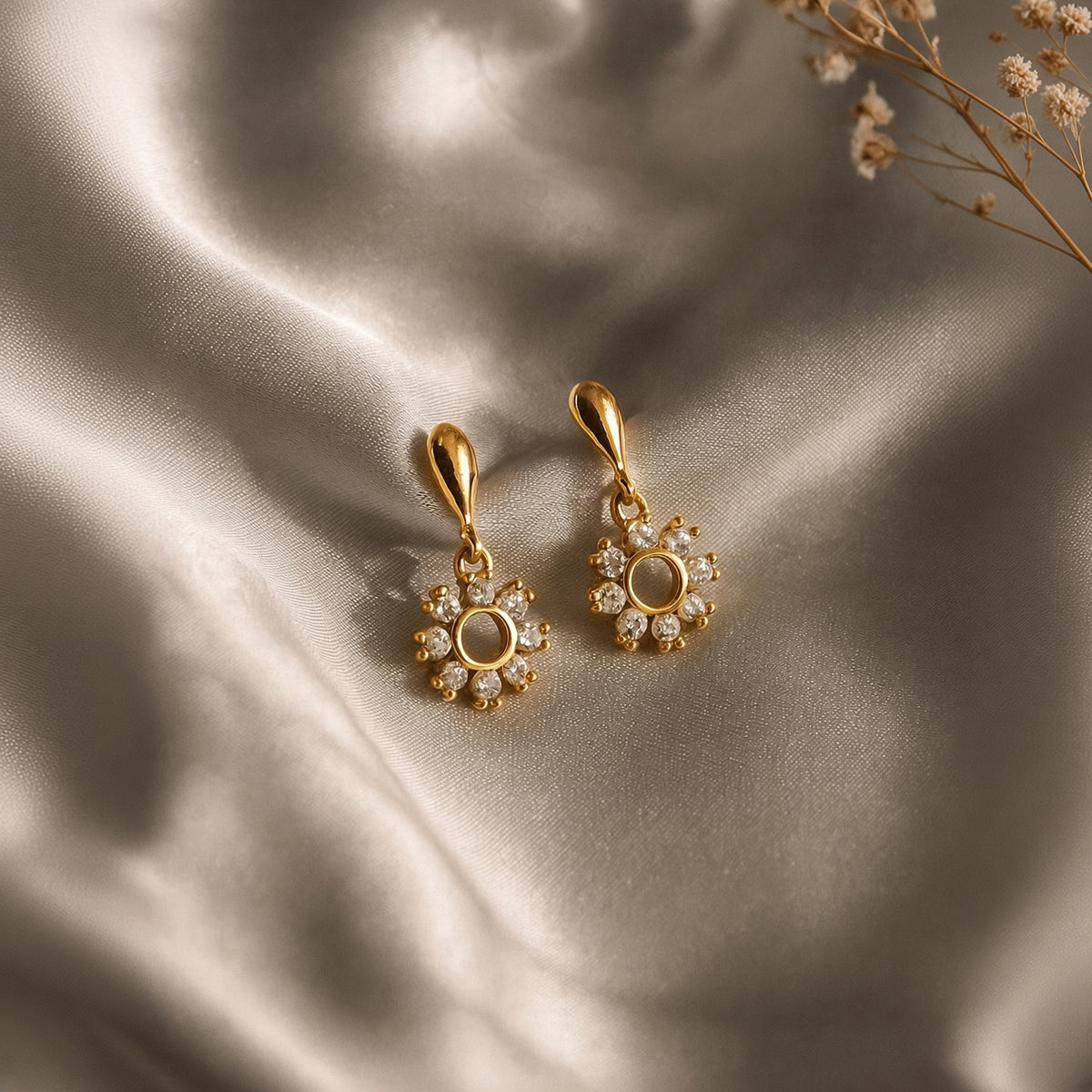 Floral Drop Earrings | 925 Sterling Silver Jewelry by Cilhouette