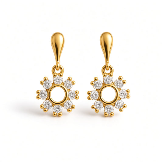 Floral Drop Earrings – gold-plated | 925 Sterling Silver Jewelry by Cilhouette