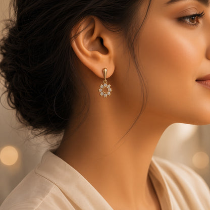 Floral Drop Earrings – worn by model | 925 Sterling Silver Jewelry by Cilhouette