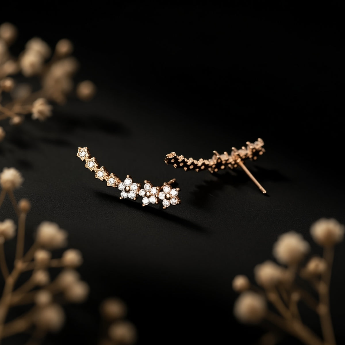 Floral Vine Climbers – styled flat lay | 925 Sterling Silver Jewelry by Cilhouette