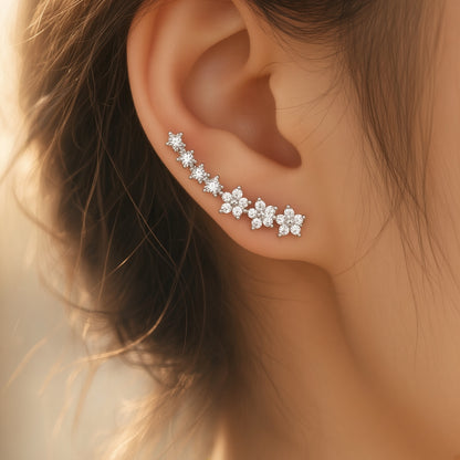 Floral Vine Climbers – close-up detail | 925 Sterling Silver Jewelry by Cilhouette