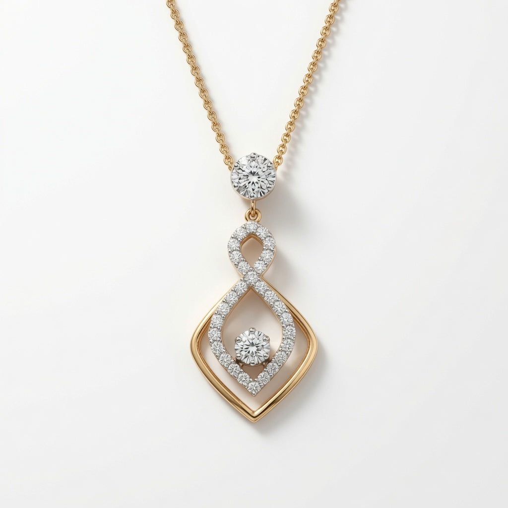 Infinity Drop Pendant – white stone | 925 Sterling Silver Jewelry by Cilhouette