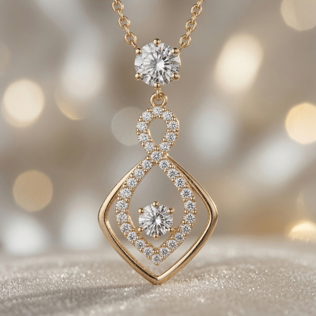 Infinity Drop Pendant – close-up detail | 925 Sterling Silver Jewelry by Cilhouette