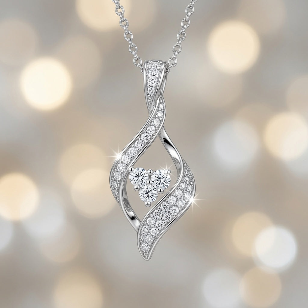 Infinity Twist Heart Pendant – close-up detail | 925 Sterling Silver Jewelry by Cilhouette