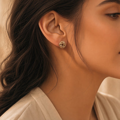 Knot Earrings – worn by model | 925 Sterling Silver Jewelry by Cilhouette
