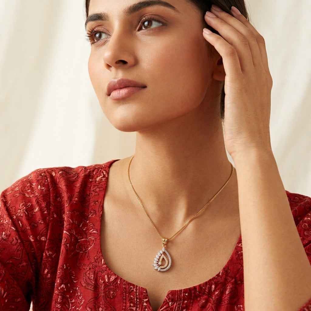 Layered Teardrop Pendant