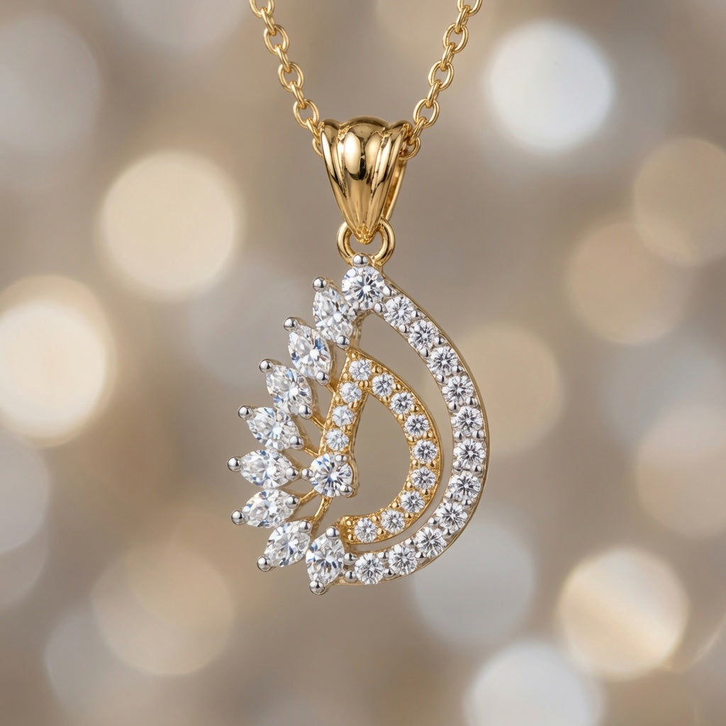 Layered Teardrop Pendant – close-up detail | 925 Sterling Silver Jewelry by Cilhouette