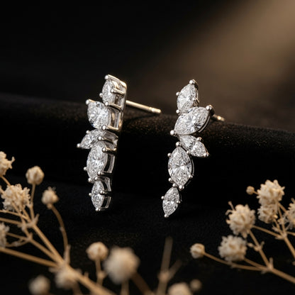 Leaflet Climber Studs – styled flat lay | 925 Sterling Silver Jewelry by Cilhouette