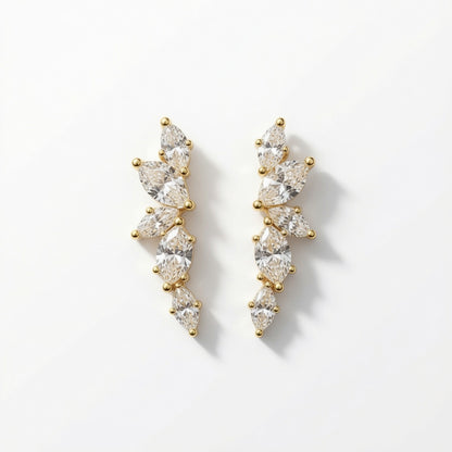 Leaflet Climber Studs – gold-plated | 925 Sterling Silver Jewelry by Cilhouette