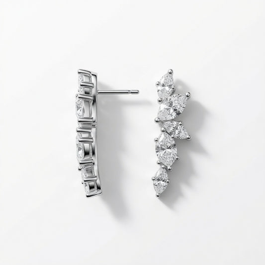 Leaflet Climber Studs – post and backing detail | 925 Sterling Silver Jewelry by Cilhouette