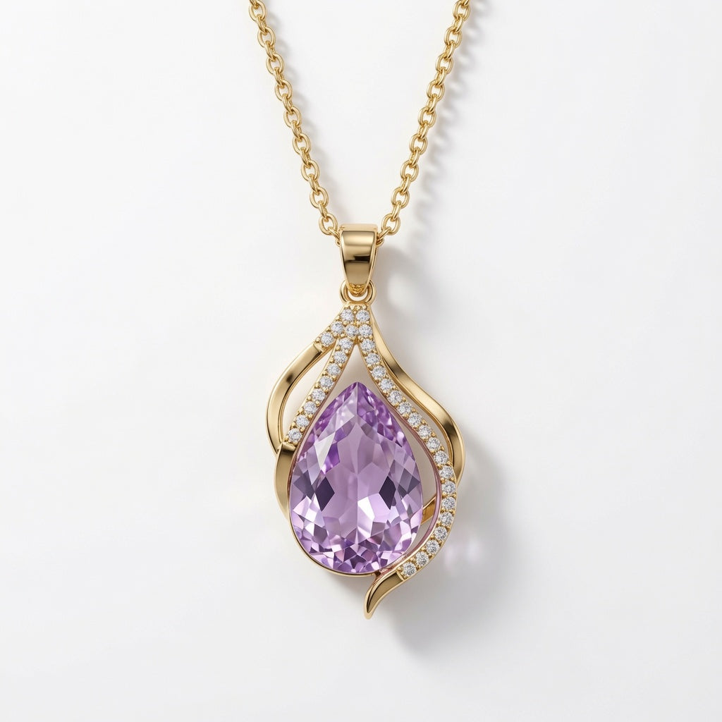 Lilac Flame Pendant | 925 Sterling Silver Jewelry by Cilhouette