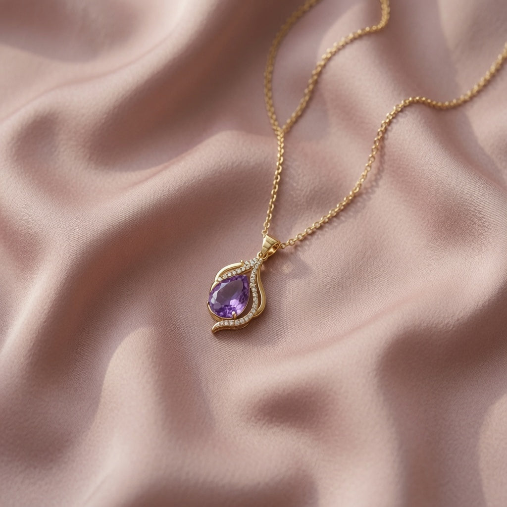 Lilac Flame Pendant | 925 Sterling Silver Jewelry by Cilhouette