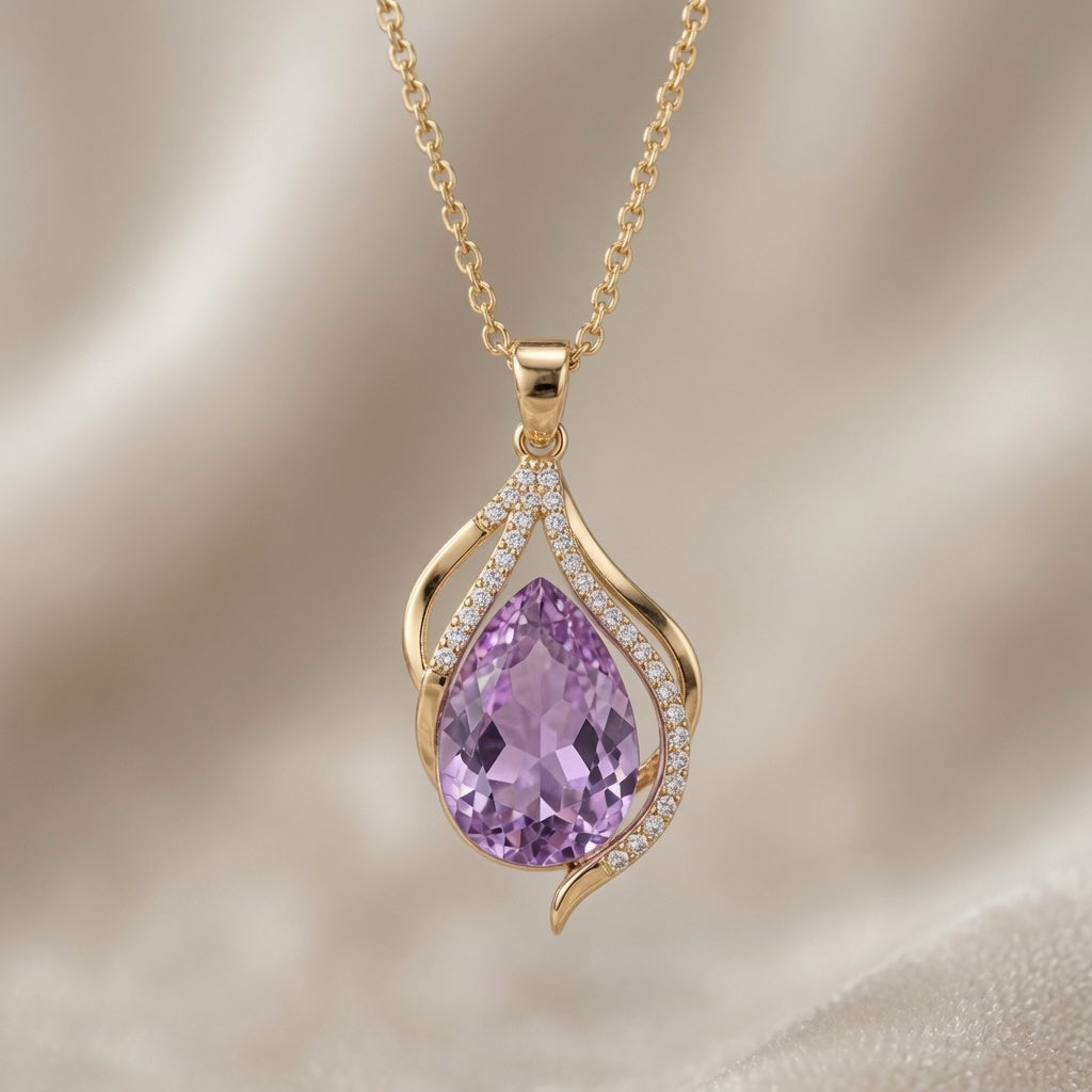Lilac Flame Pendant – close-up detail | 925 Sterling Silver Jewelry by Cilhouette
