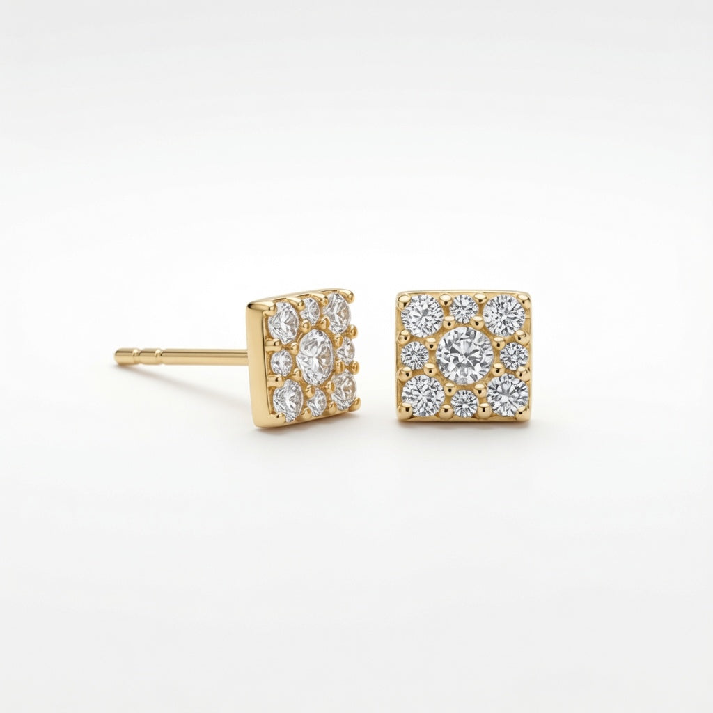 Mosaic Cluster Studs – gold-plated | 925 Sterling Silver Jewelry by Cilhouette