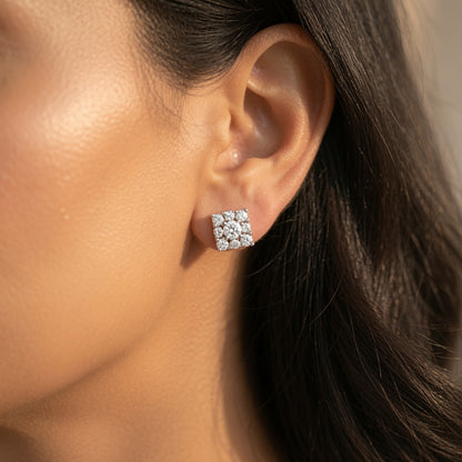 Mosaic Cluster Studs – close-up detail | 925 Sterling Silver Jewelry by Cilhouette