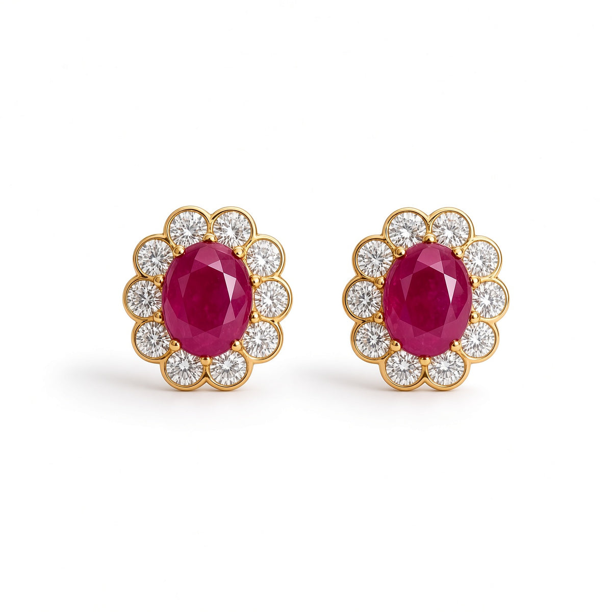 Oval Halo Earrings – gold-plated | 925 Sterling Silver Jewelry by Cilhouette