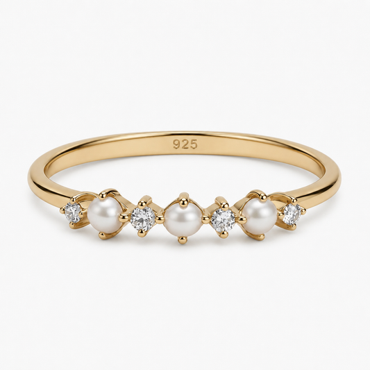 Pearl & Zircon Cluster Ring | 925 Sterling Silver Jewelry by Cilhouette