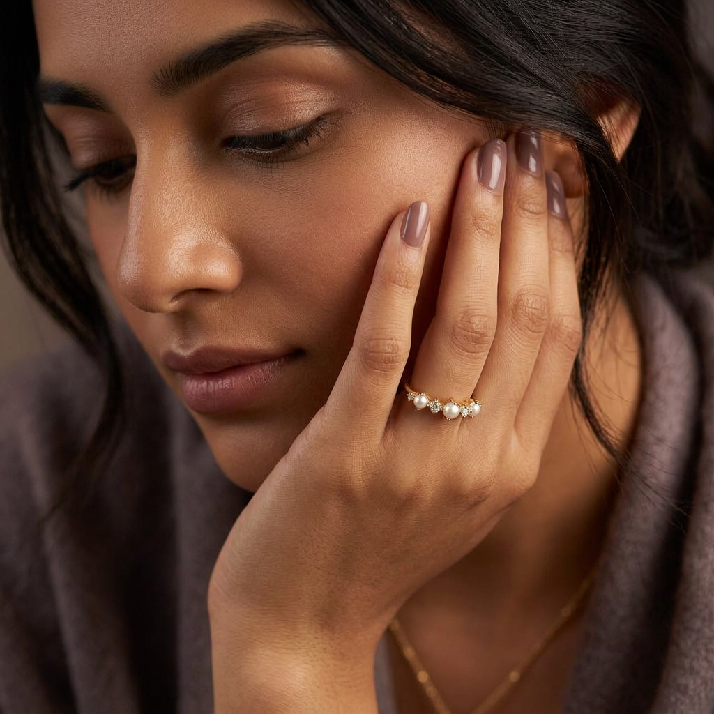 Pearl & Zircon Cluster Ring