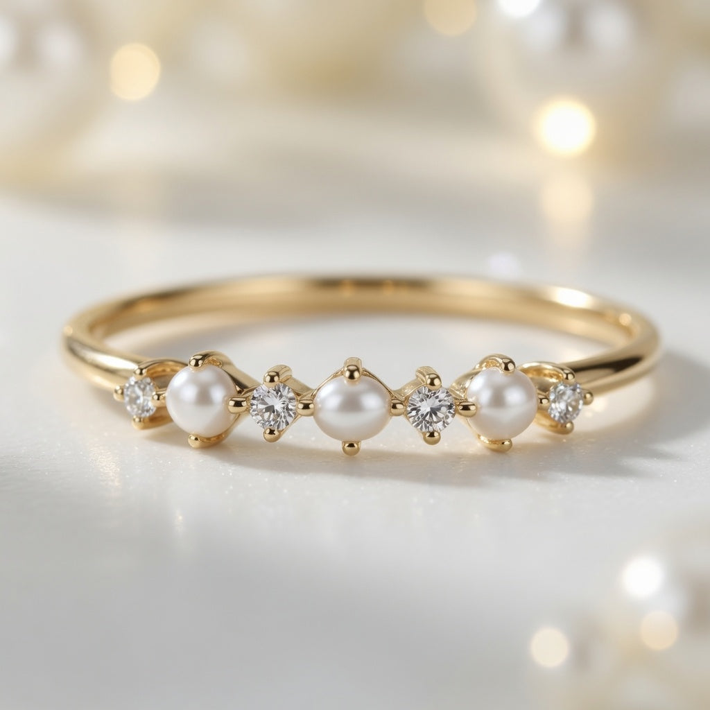 Pearl & Zircon Cluster Ring | 925 Sterling Silver Jewelry by Cilhouette