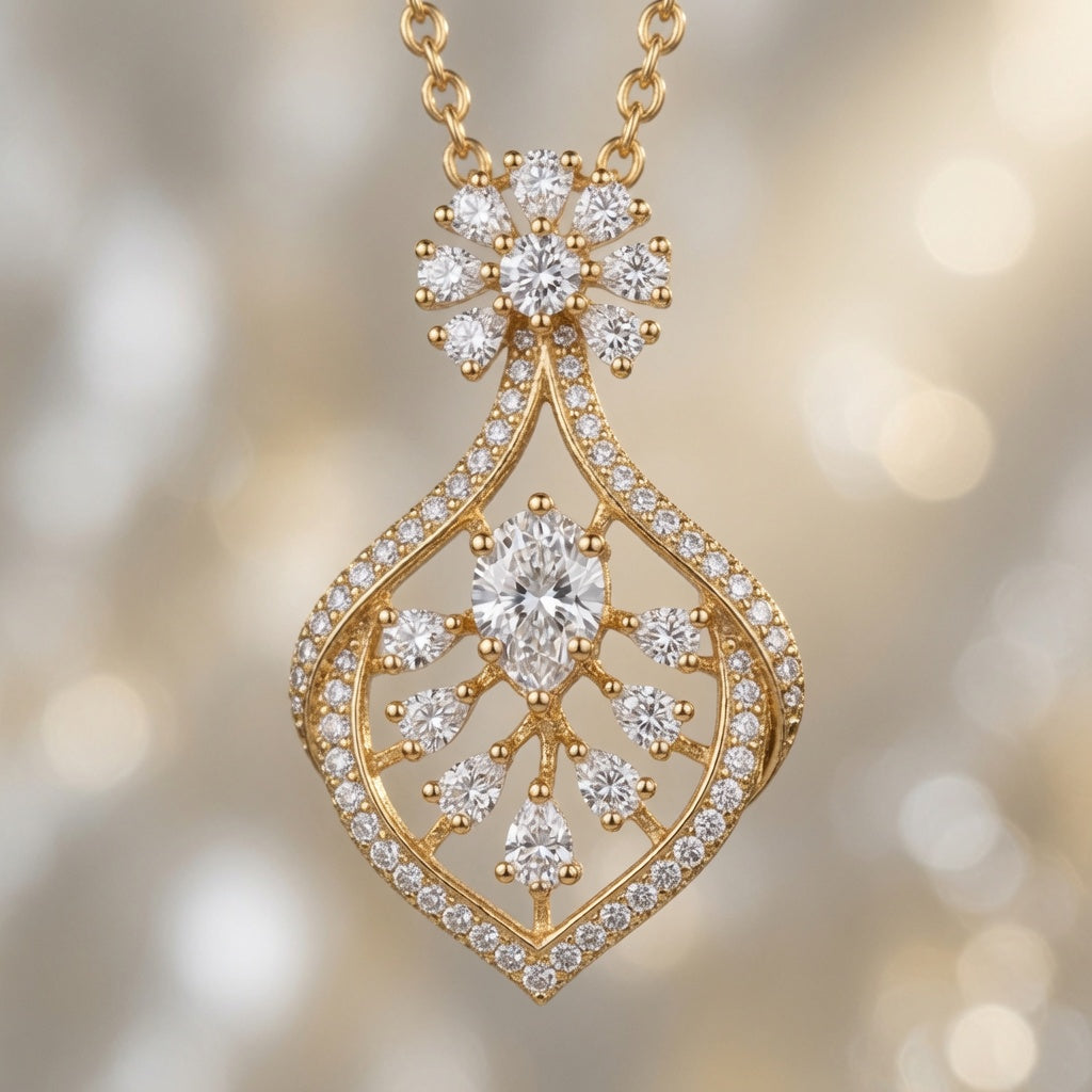 Petal Cascade Pendant – close-up detail | 925 Sterling Silver Jewelry by Cilhouette