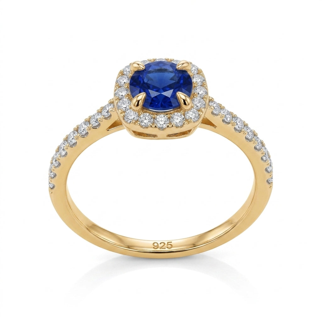 Royal Sapphire Halo Ring