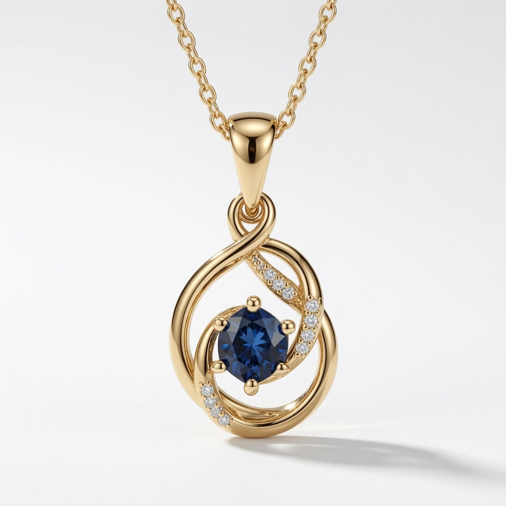 Sapphire Swirl Pendant | 925 Sterling Silver Jewelry by Cilhouette