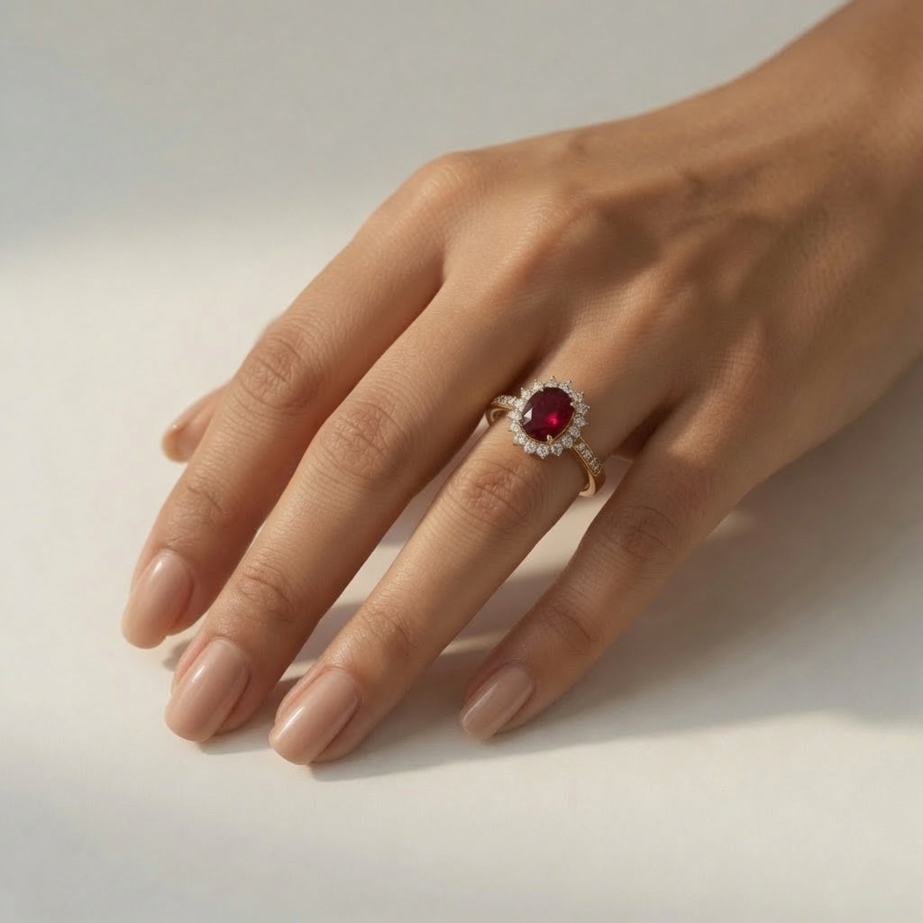 Scarlet Crown Ring – worn on hand | 925 Sterling Silver Jewelry by Cilhouette