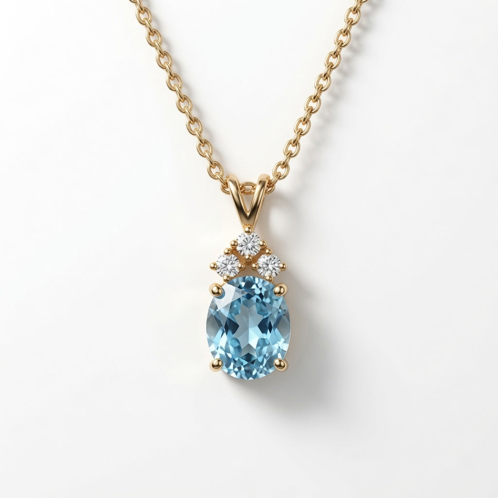 Sky Topaz Pendant | 925 Sterling Silver Jewelry by Cilhouette