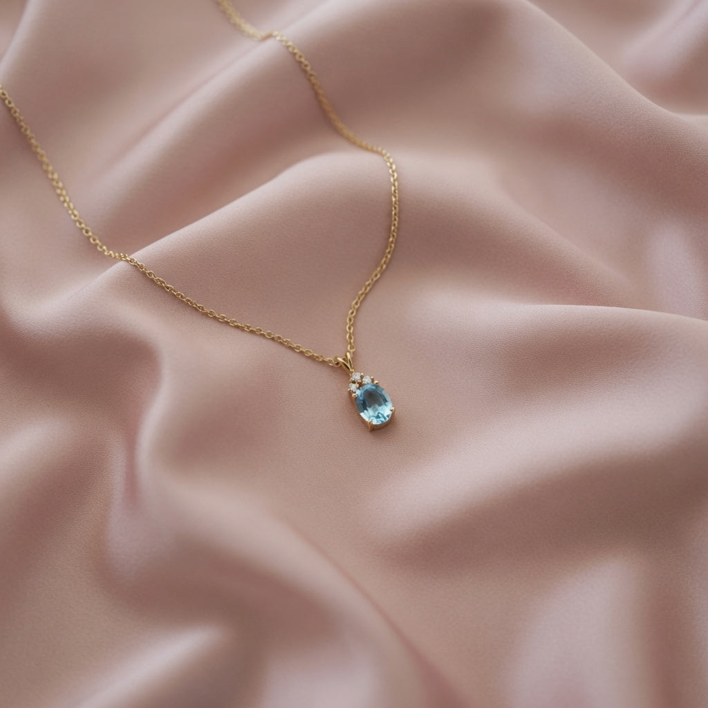 Sky Topaz Pendant | 925 Sterling Silver Jewelry by Cilhouette