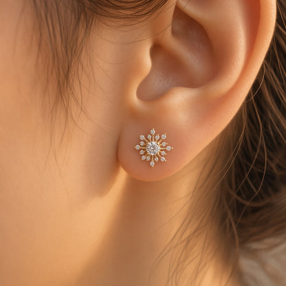 Sparkle Ray Studs – close-up detail | 925 Sterling Silver Jewelry by Cilhouette