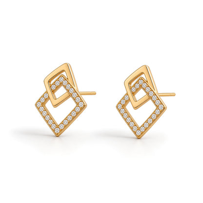 Square Link Earrings – gold-plated | 925 Sterling Silver Jewelry by Cilhouette