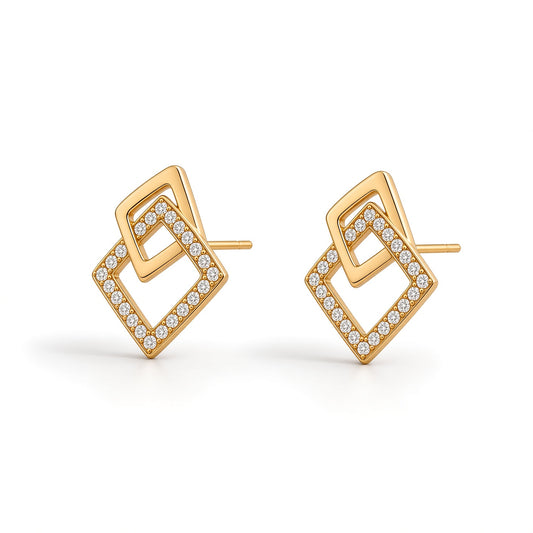 Square Link Earrings – gold-plated | 925 Sterling Silver Jewelry by Cilhouette